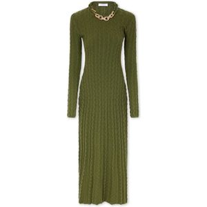 Rabanne, Dames, Jurken, Groen, Maat: XS Wol,
