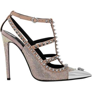 Philipp Plein, Dames, Schoenen, Beige, Maat: 37 EU Leer,
