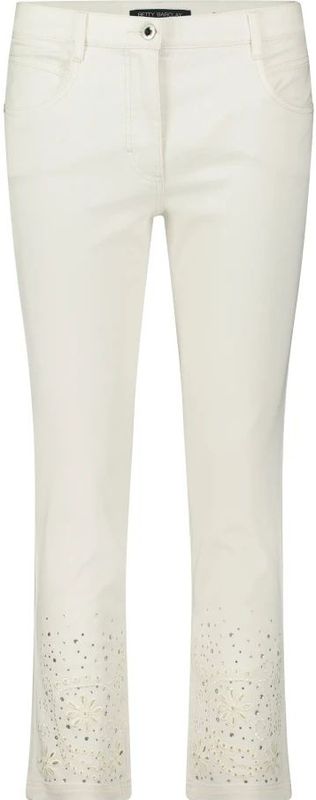 Betty Barclay - Geborduurde Casual Broek - Wit - Dames
