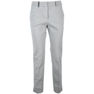 Peserico, Dames, Broeken, Grijs, Maat: S Katoen,