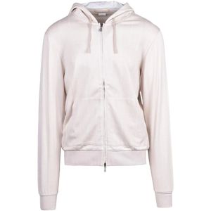 Eleventy, Heren, Sweatshirts & Hoodies, Beige, Maat: L Katoen,