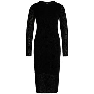 Joop! - Nauwsluitende Jurk - Zwart - Midi - Krokodillenprint