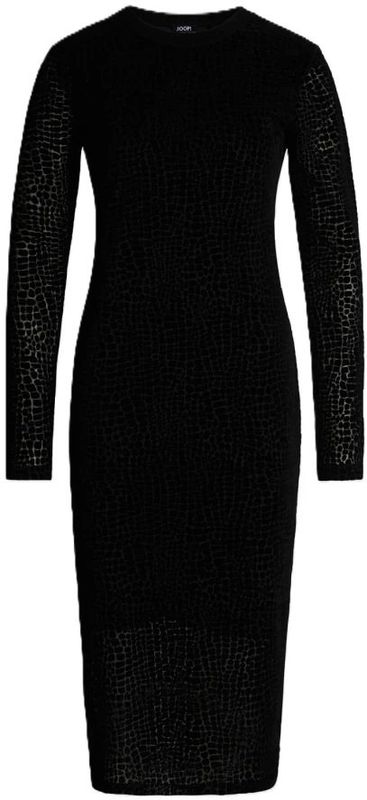 Joop! - Nauwsluitende Jurk - Zwart - Midi - Krokodillenprint