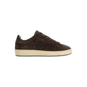 Hogan Bruin Leren Sneakers met Zwarte Details , Brown , Dames , Maat: 43 1/2 EU