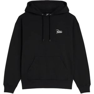 Patta, Heren, Sweatshirts & Hoodies, Zwart, Maat: S Katoen,