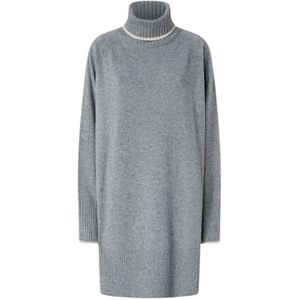 Pinko, Dames, Jurken, Grijs, Maat: S Wol,