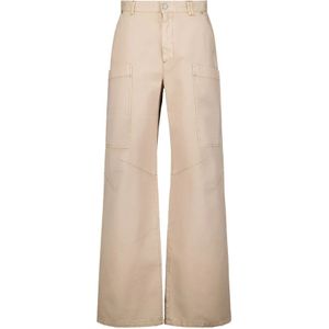 Palm Angels, Heren, Broeken, Beige, Maat: S Katoen,