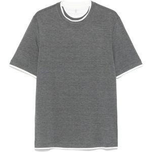 Brunello Cucinelli, Heren, Tops, Grijs, Maat: L