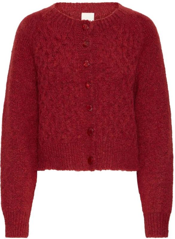 ICHI - IHBELABLUE - Gebreid Vest - Knalrood