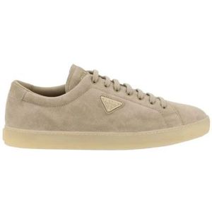 Prada, Heren, Schoenen, Beige, Maat: 41 1/2 EU Suède,