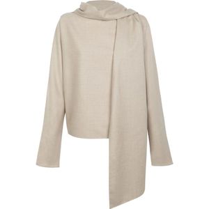 Cortana, Dames, Blouses & Shirts, Beige, Maat: 2XS Wol,