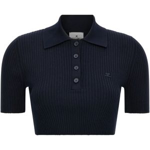 Courrèges, Dames, Tops, Blauw, Maat: M Viscose,