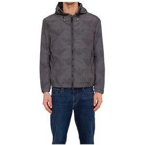 Emporio Armani, Heren, Jassen, Grijs, Maat: L Poliester,