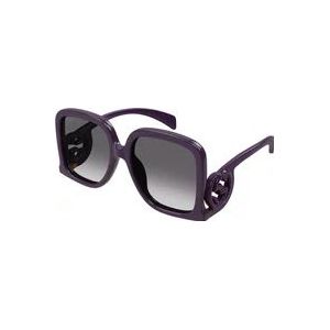 Gucci Violet/Grey Shaded Zonnebril , Purple , Dames , Maat: 58 MM