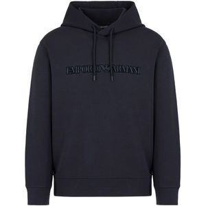 Emporio Armani, Heren, Sweatshirts & Hoodies, Blauw, Maat: S