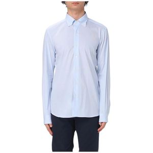 Fay, Heren, Overhemden, Blauw, Maat: M
