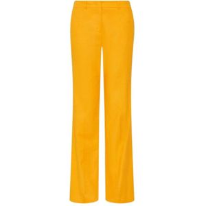 Marella, Dames, Broeken, Oranje, Maat: XS Linnen,