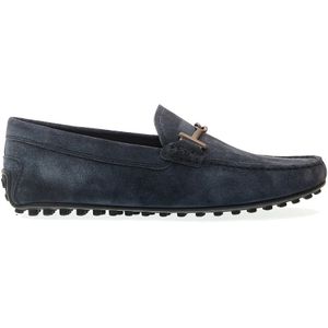 Tod's Blauwe Suède City Gommino met Gesp , Blue , Heren , Maat: 40 EU