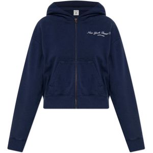 Sporty & Rich, Dames, Sweatshirts & Hoodies, Blauw, Maat: S Katoen,