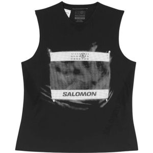 MM6 Maison Margiela, Dames, Tops, Zwart, Maat: M Jersey,