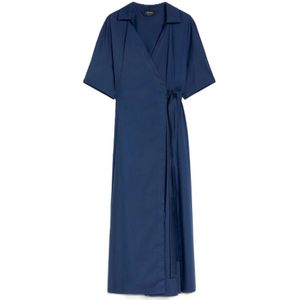 Max Mara, Dames, Jurken, Blauw, Maat: XS Katoen,