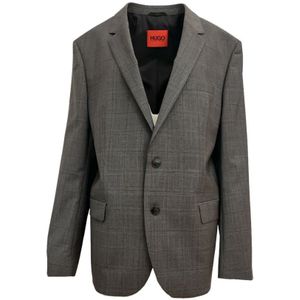 Hugo, Heren, Jassen, Grijs, Maat: 3XL Wol,