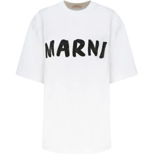 Marni - T-shirt - Wit - Jersey Cotone