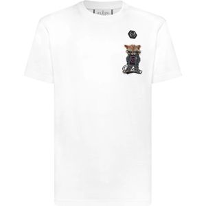 Philipp Plein, Heren, Tops, Wit, Maat: M Katoen,