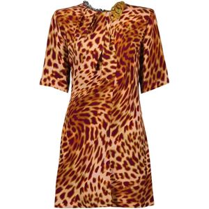 Stella McCartney, Dames, Jurken, Veelkleurig, Maat: 2XS Viscose,