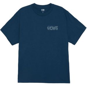Obey, Heren, Tops, Blauw, Maat: L Katoen,