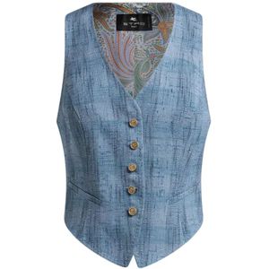 Etro, Dames, Jassen, Blauw, Maat: XL