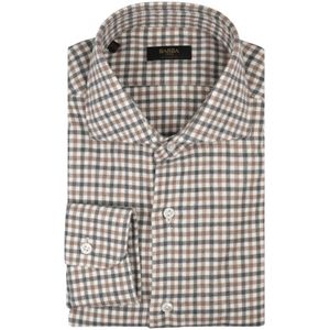 Barba, Heren, Overhemden, Bruin, Maat: M Katoen,