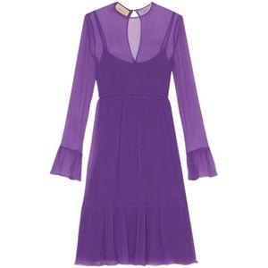 Gucci, Dames, Jurken, Paars, Maat: S Zijde,