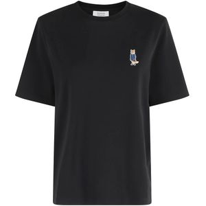 Maison Kitsuné, Dames, Tops, Zwart, Maat: S