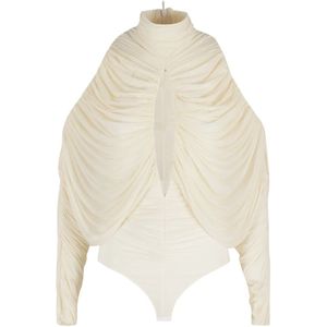 Francesco Murano, Dames, Tops, Wit, Maat: 2XS Leer,