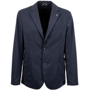 At.P.Co, Heren, Jassen, Blauw, Maat: S Leer,