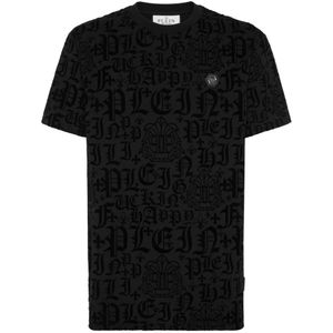 Philipp Plein, Heren, Tops, Zwart, Maat: XS Katoen,