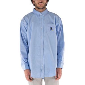 Drole de Monsieur, Heren, Overhemden, Blauw, Maat: S Katoen,