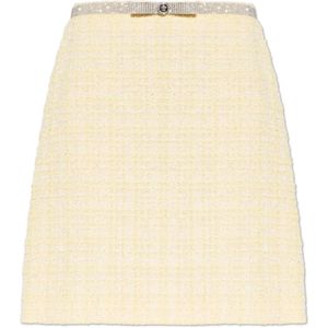 Versace, Dames, Rokken, Geel, Maat: XS Tweed,