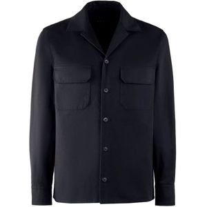 Hogan, Heren, Jassen, Blauw, Maat: M Katoen,