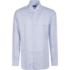 Barba Napoli, Heren, Overhemden, Blauw, Maat: L