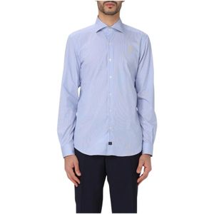 Fay, Heren, Overhemden, Blauw, Maat: 4XL Katoen,