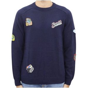 Sun68, Heren, Truien, Blauw, Maat: S Katoen,