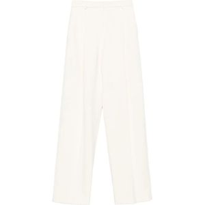 Elisabetta Franchi, Dames, Broeken, Wit, Maat: XS Katoen,