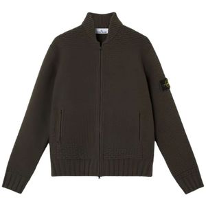 Stone Island, Heren, Truien, Groen, Maat: XL Leer,