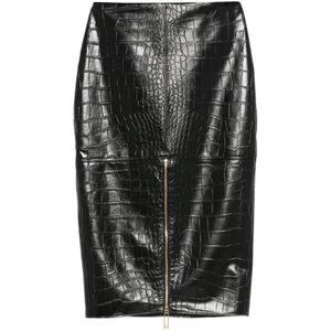 Elisabetta Franchi, Dames, Rokken, Zwart, Maat: M Poliester,