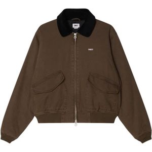 Obey - Winterjas - Bruin - Heren - Katoen - Fluwelen Kraag
