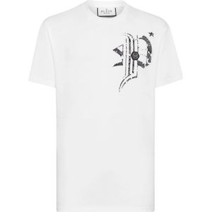 Philipp Plein, Heren, Tops, Wit, Maat: 3XL Katoen,