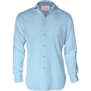 MC2 Saint Barth, Heren, Overhemden, Blauw, Maat: S Linnen,