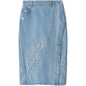 Ermanno Scervino, Dames, Rokken, Blauw, Maat: S Denim,